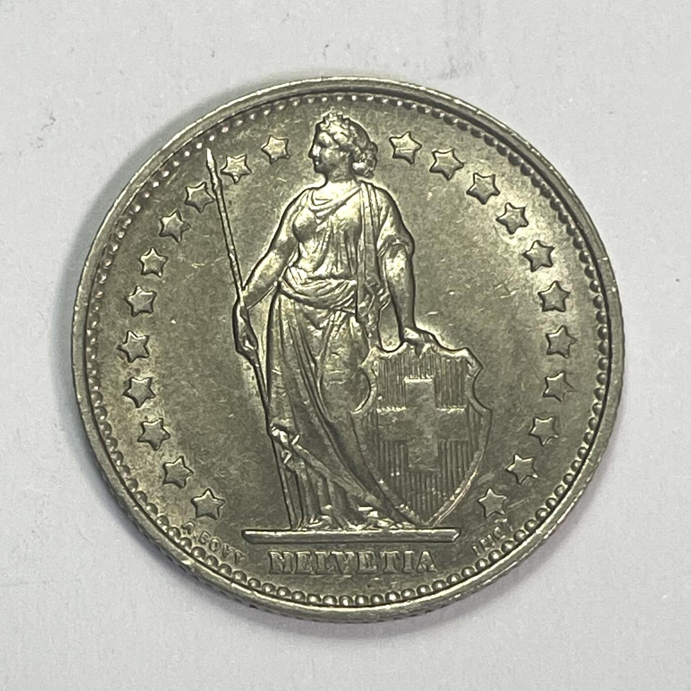 回流1222 瑞士1963年1法郎 海尔维蒂亚（Helvetia）女神