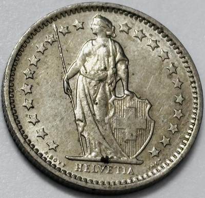 文馨钱币收藏第 285 场，【 长期接收代拍品】银币，评级币，散币场 - 好品 1978 年瑞士 1/2 法郎