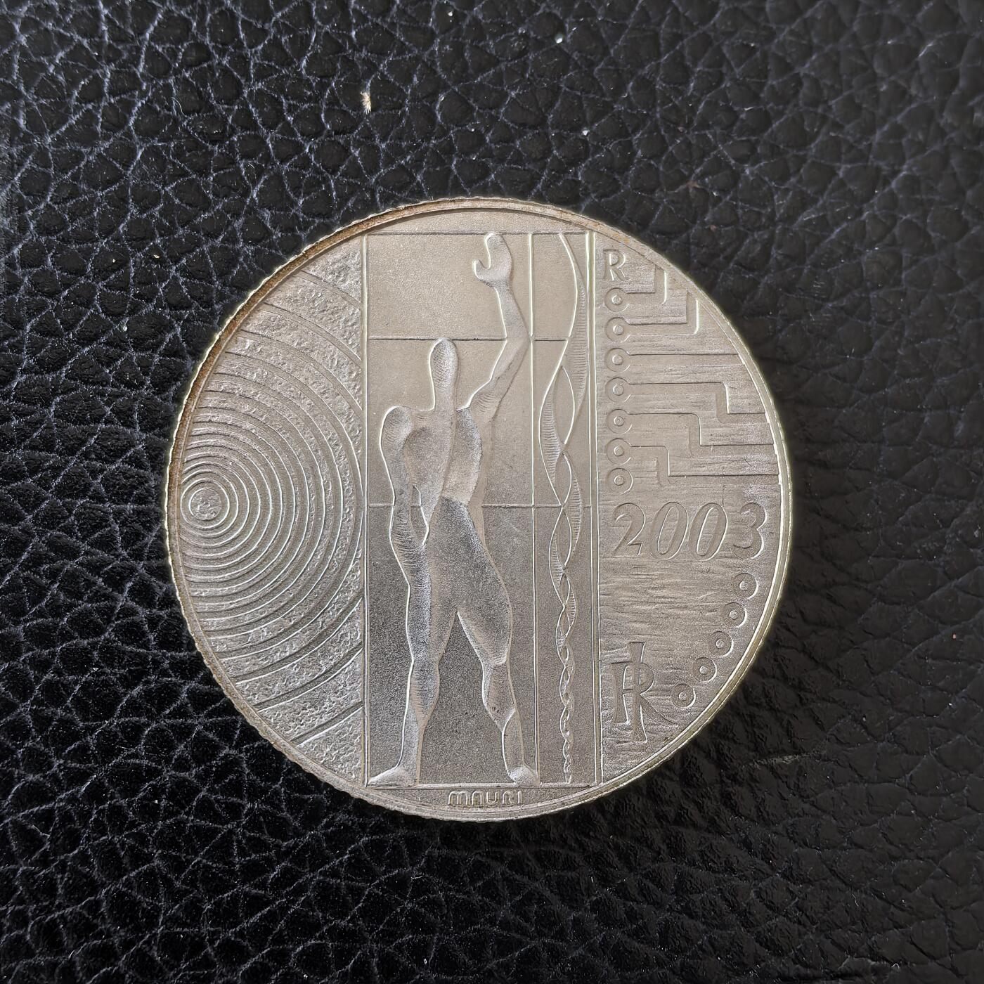 道一币馆币章第一百五十九场 意大利2003年欧洲手工业发展5欧元纪念银币 18g 925S 62000