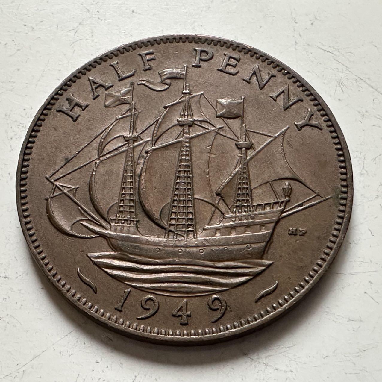 🌹外币初藏🌹🐯2025年第141场  每周二四六晚8️⃣点 接代拍 英国1949年半便士铜币