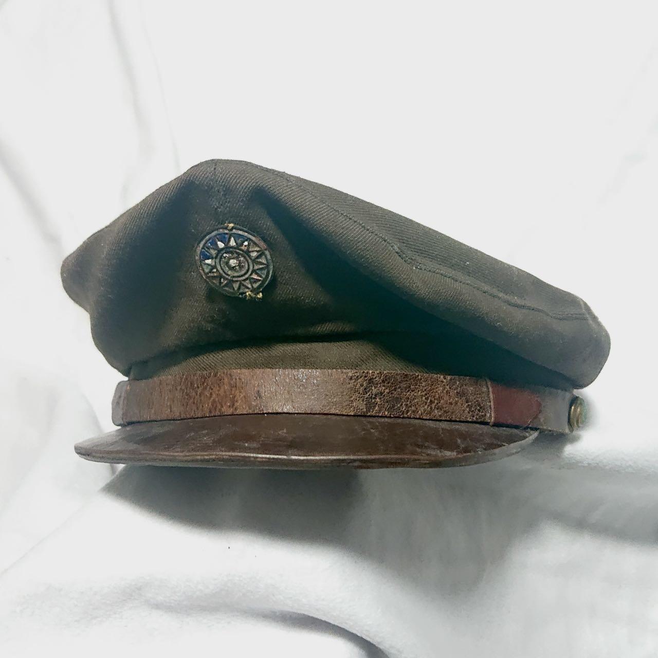 【第叁場】近代勋奖章徽章服饰杂项专场 抗战胜利初版国造陆军大檐帽 头围约55-56cm