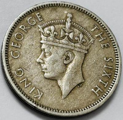 文馨钱币收藏第 285 场，【 长期接收代拍品】银币，评级币，散币场 - 1951 年英属香港乔治六世时期 5 毫，独年份