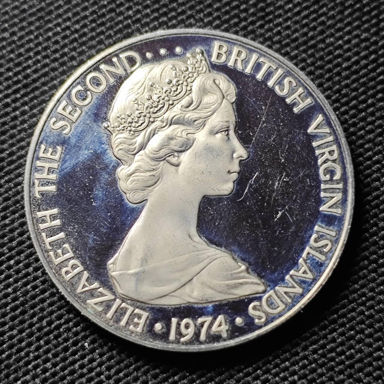 KK钱币收藏小铺 第380期  2月预留时间 周末发货  1974维尔京群岛50分精制币