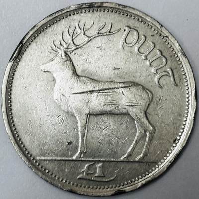 文馨钱币收藏第 285 场，【 长期接收代拍品】银币，评级币，散币场 - 1990 年爱尔兰大麋鹿一元