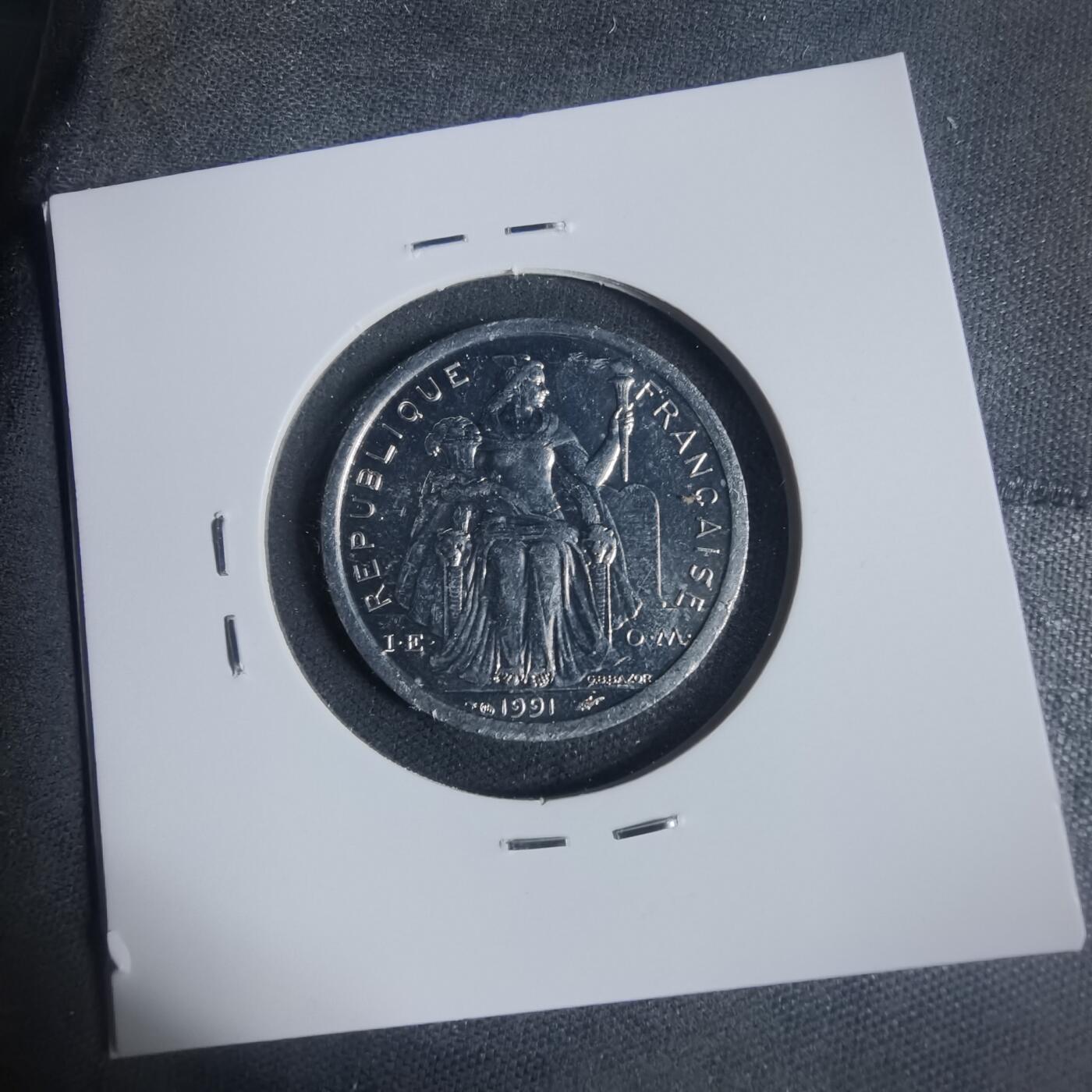 沼泽如烟--第933场 法属新喀里多尼亚1991年1法郎