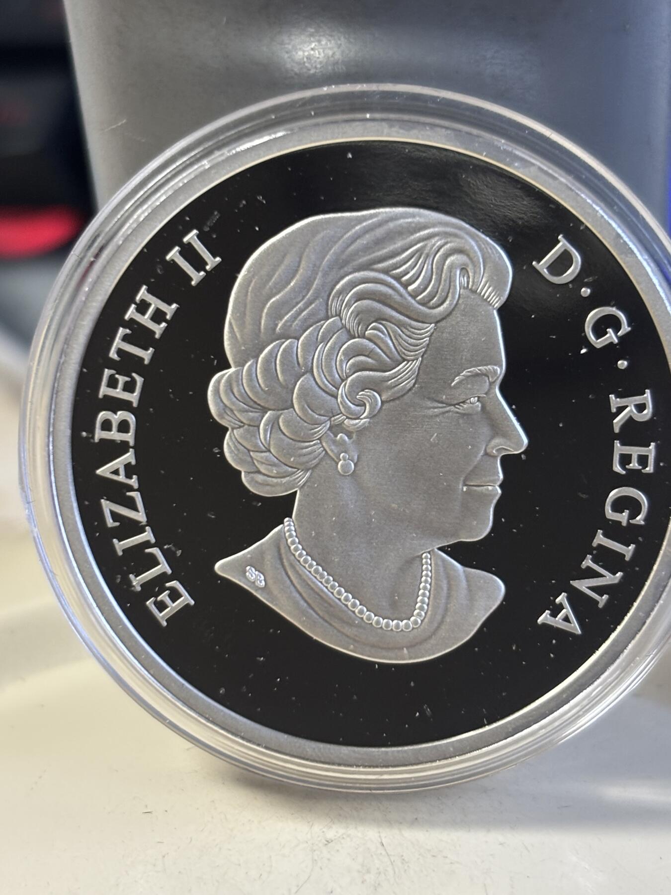 第186期拍卖 加拿大2018年大自然的印象系列3北美狼脚印银币，9999银，发行5500枚