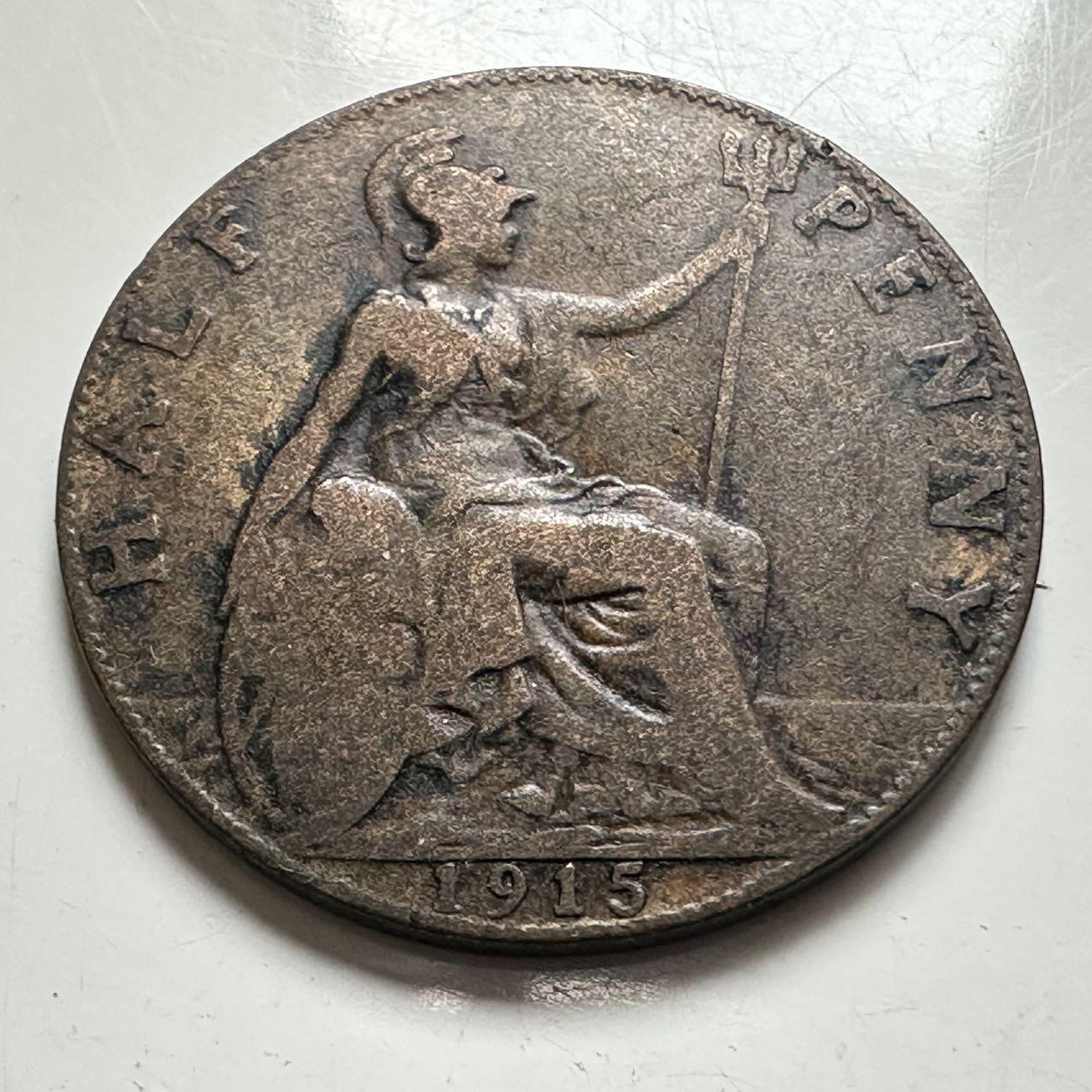 🌹外币初藏🌹🐯2025年第141场  每周二四六晚8️⃣点 接代拍 英国1915年半便士铜币