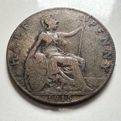 🌹外币初藏🌹🐯2025年第141场  每周二四六晚8️⃣点 接代拍 - 英国1915年半便士铜币