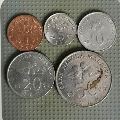 2025年第139场各国散币拍卖（总第139场） - 马来西亚民俗版5枚（5仙不平）