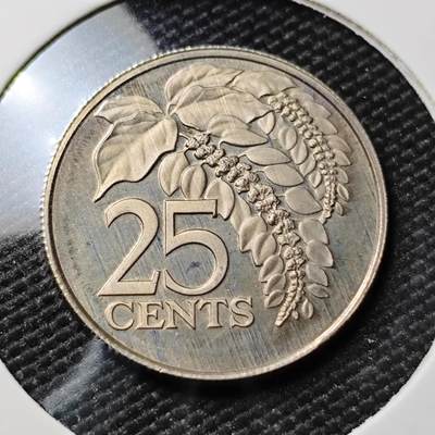 KK钱币收藏小铺 第380期  2月预留时间 周末发货 -  1974特立尼达和多巴哥25分精制氧化