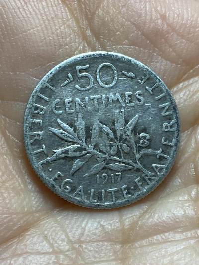 2025年第一百三十七场(总第一百六十三场）外国好品散币场(免佣金) - 法兰西第三共和国1917年50分生丁(第二版，835高银)