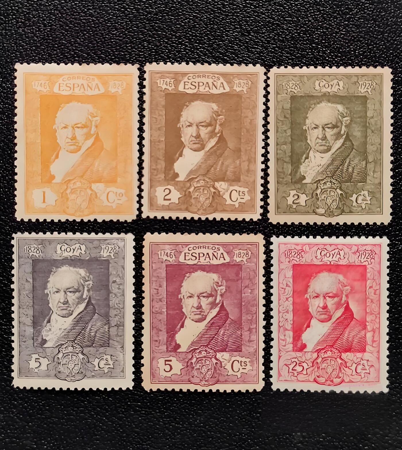 1930年西班牙官方发行《画家戈雅80岁肖像》