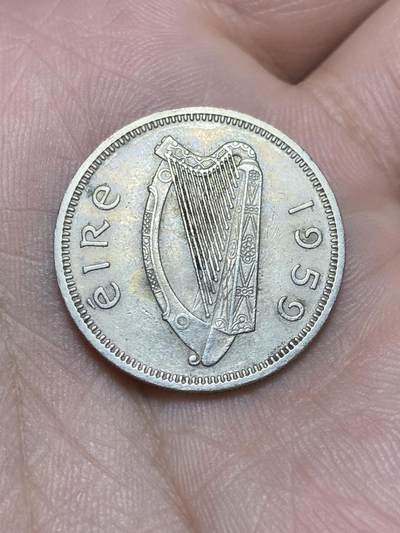 2025年第一百三十六场(总第一百六十二场）外国好品纸夹散币场(免佣金) - 少见年份–爱尔兰🇮🇪1959年1先令(共和国时期第一套第二版)