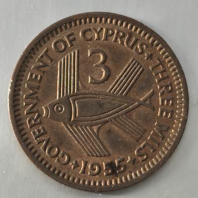 Krab外币市集Vol.26 - 塞浦路斯1955年3米尔