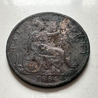 🌹外币初藏🌹🐯2025年第141场  每周二四六晚8️⃣点 接代拍 - 英国1884年半便士铜币