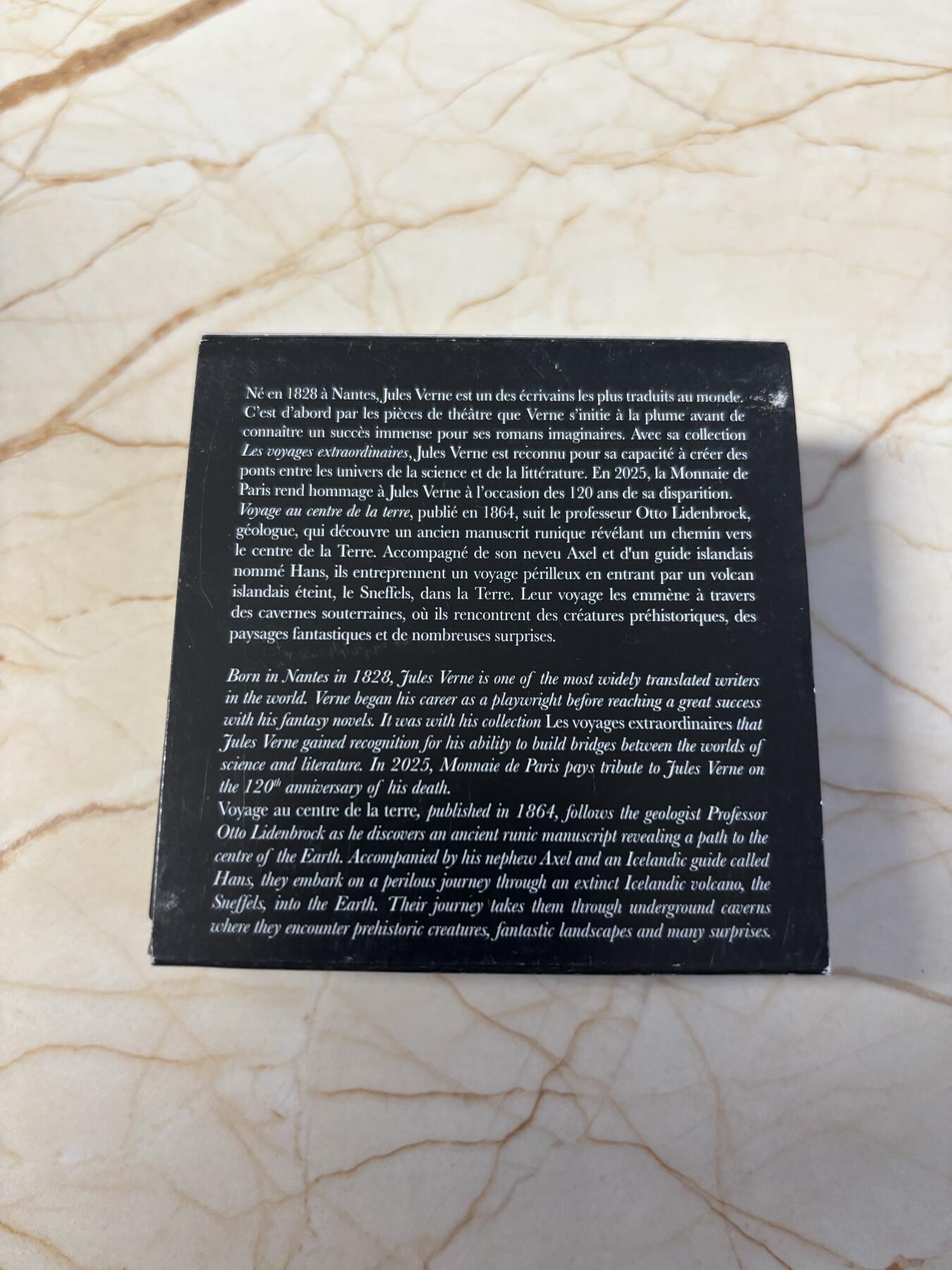 第186期拍卖 法国2025年儒勒凡尔纳120周年地心游记10欧元纪念银币，999银，22.2克，发行2500枚