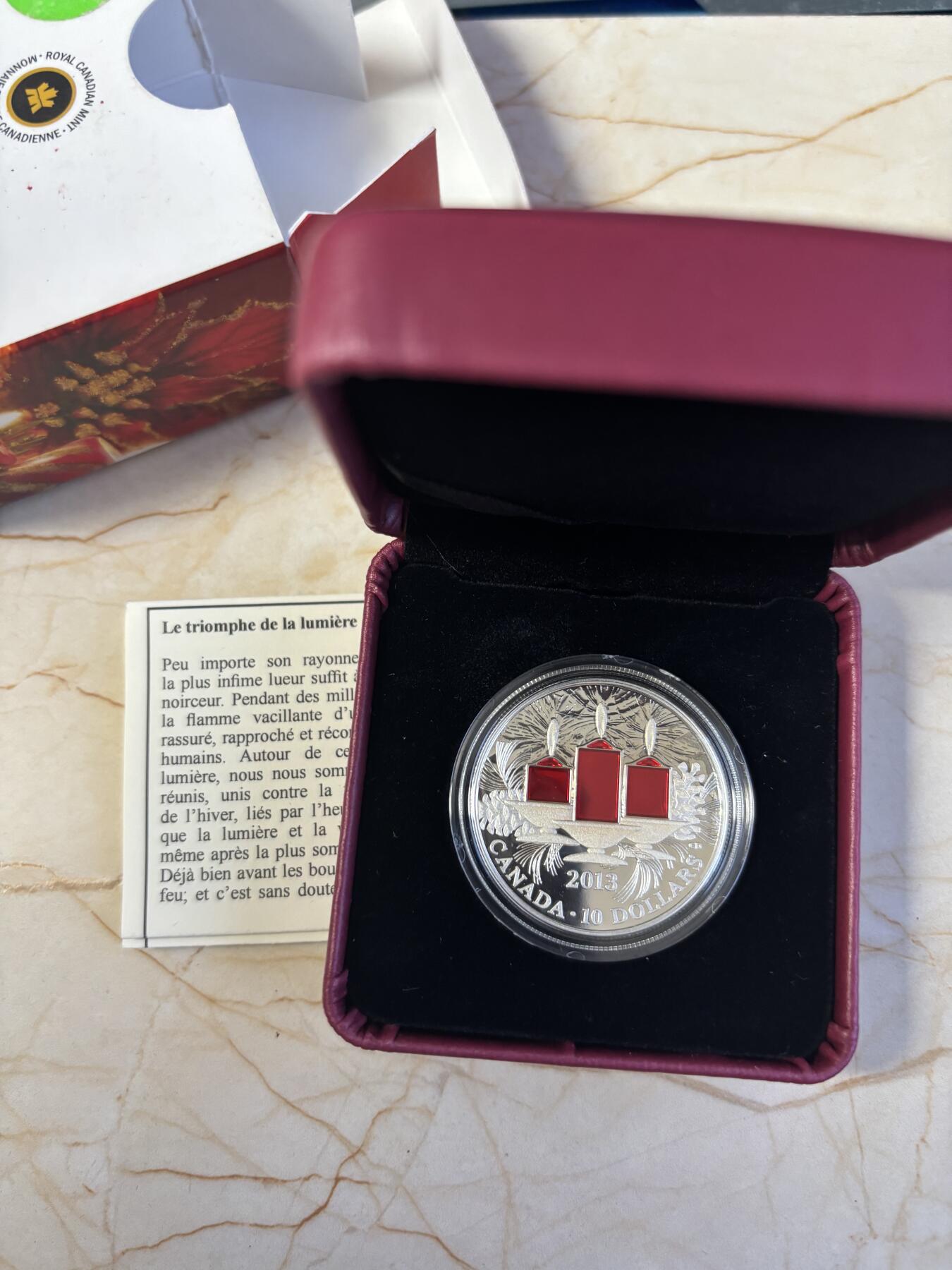 第186期拍卖 加拿大2013年蜡烛彩色纪念银币，9999银，15.87克，发行10000枚