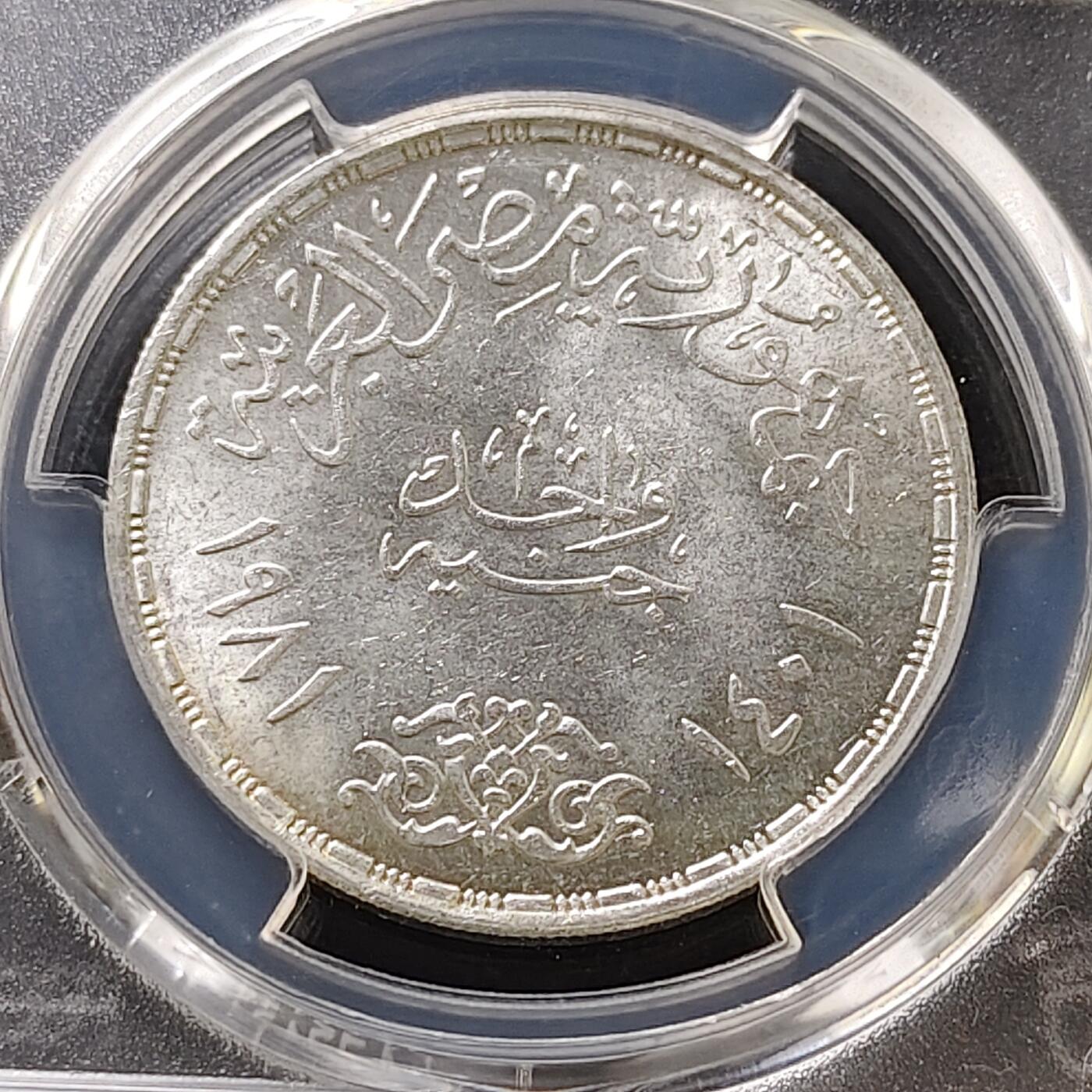 【全场包邮】纯粹捡漏拍487场（免费代拍第24场） 埃及1981年1镑FAO人人有工作人人有食物纪念银币-PCGS MS63