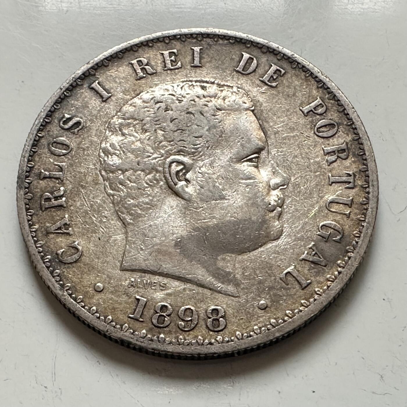 🌹外币初藏🌹🐯2025年第141场  每周二四六晚8️⃣点 接代拍 葡萄牙1898年500瑞斯银币 12.5克91.7%银
