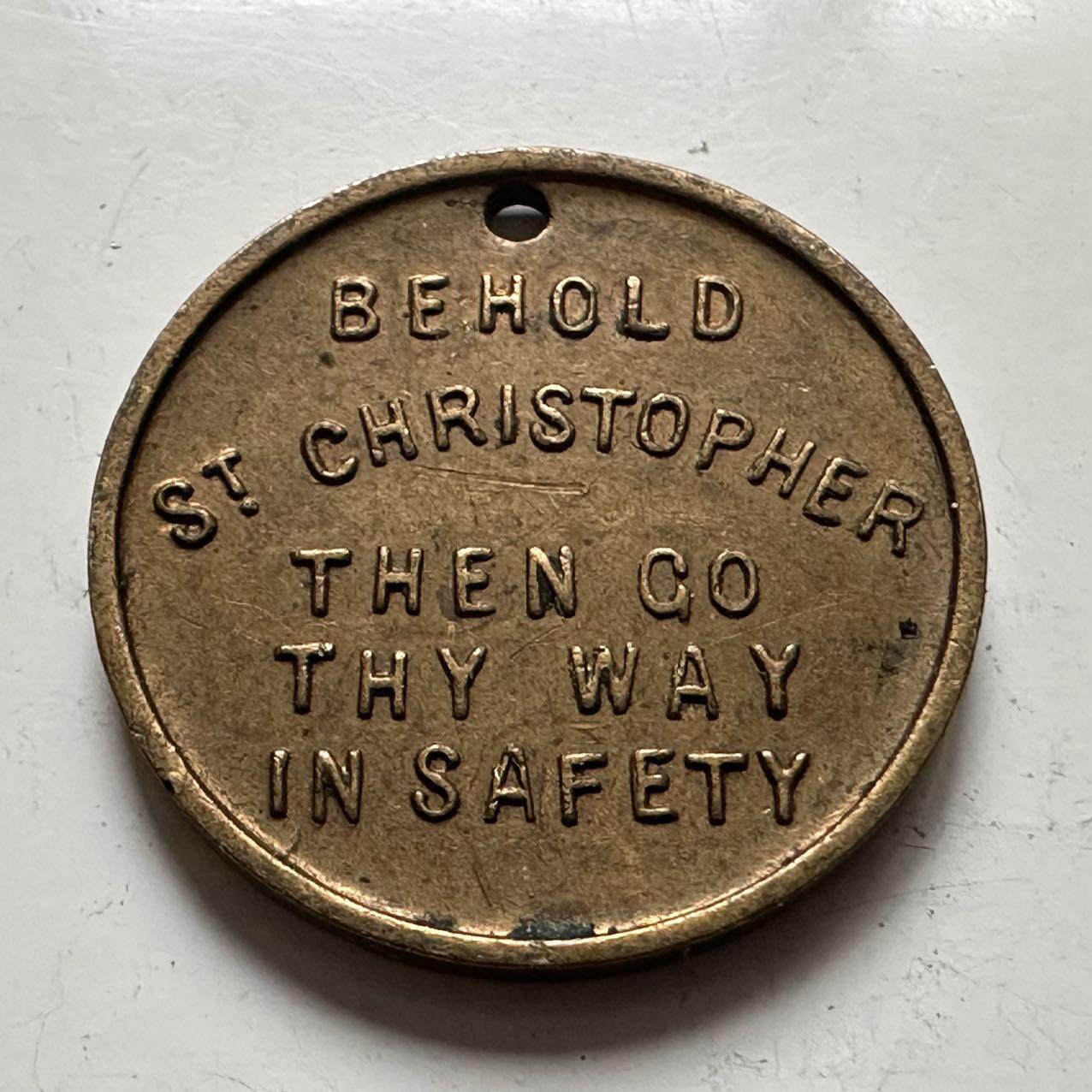 🌹外币初藏🌹🐯2025年第141场  每周二四六晚8️⃣点 接代拍 圣克里斯托弗宗教护佑牌 护身符 17.9毫米