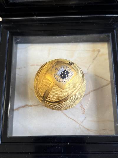 第186期拍卖 - 萨摩亚2020年篮球1盎司镀金3D立体球形纪念银币，有氧化，1盎司，镀24K金，发行2020枚