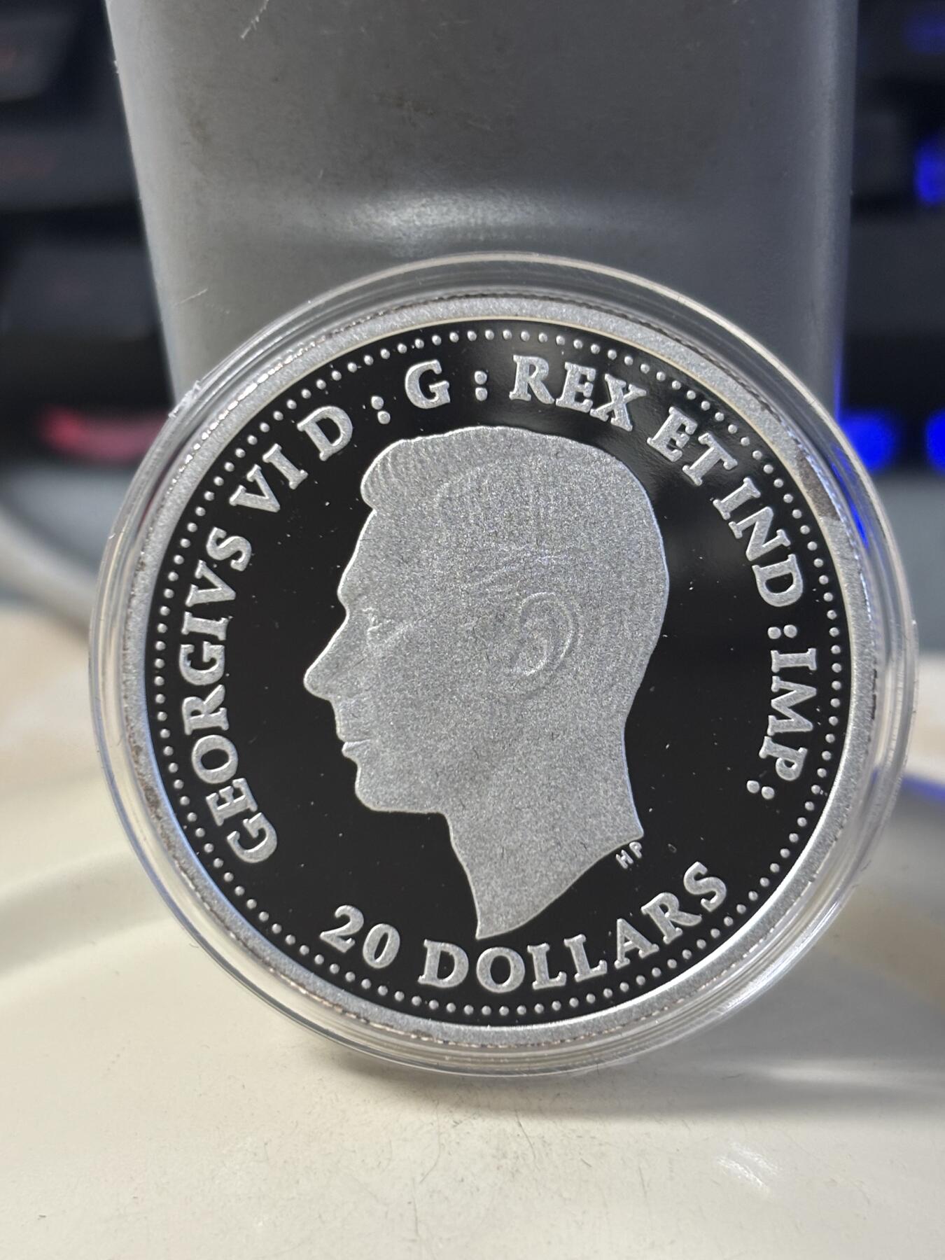 第186期拍卖 加拿大2019年二战前线系列7诺曼底战役1盎司银币，9999银，发行7500枚