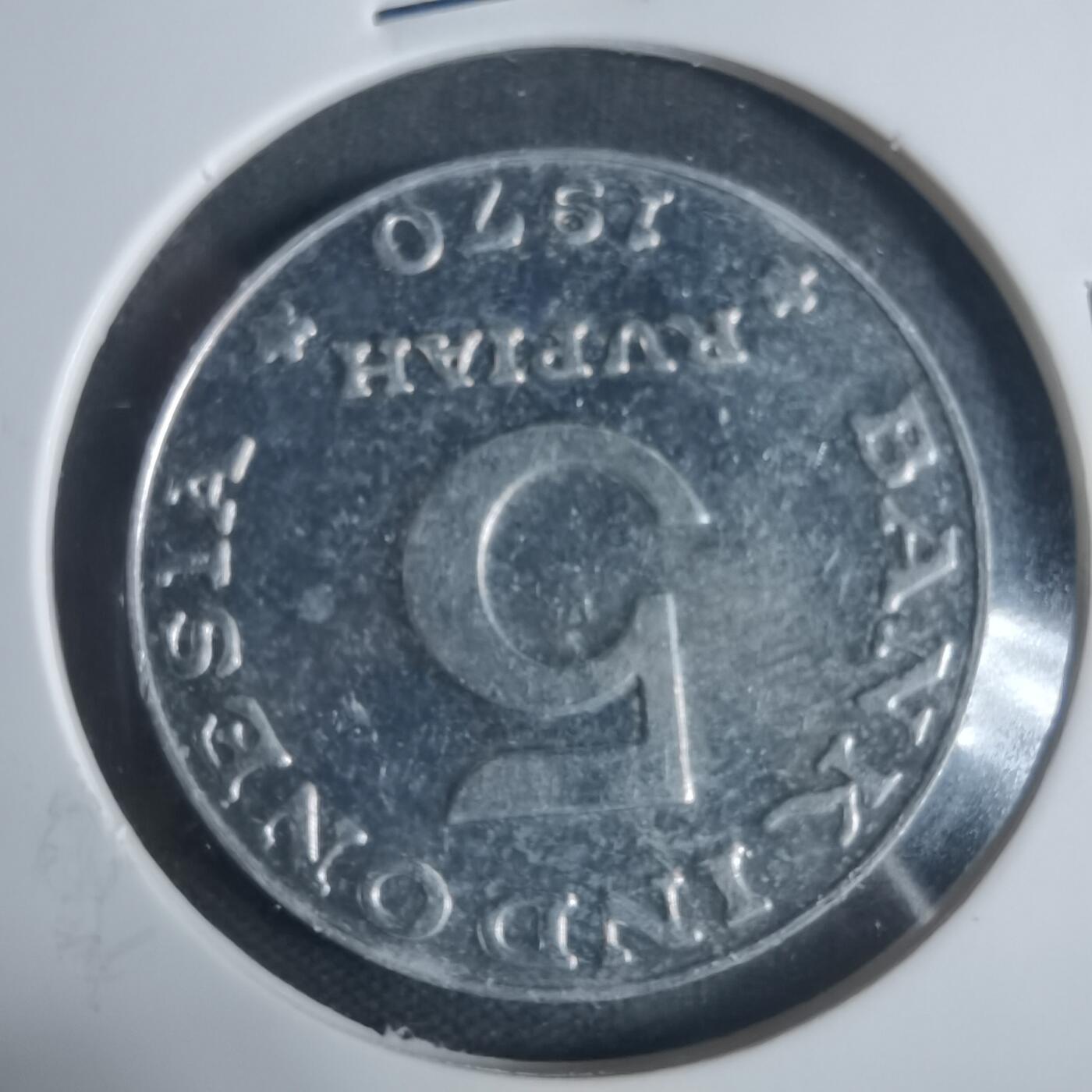 沼泽如烟--第933场 印度尼西亚1970年5卢比