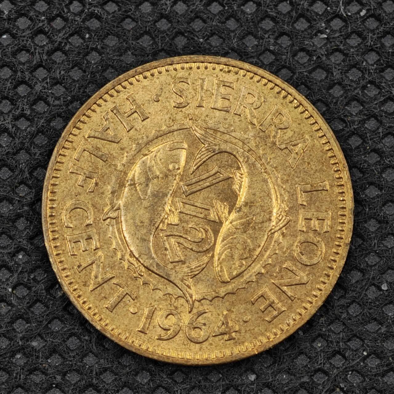 【淘币小摊】限时拍第八百三十二拍  散币场  满百包邮可预留两周  周一统一发货   塞拉利昂1964年1/2分铜币