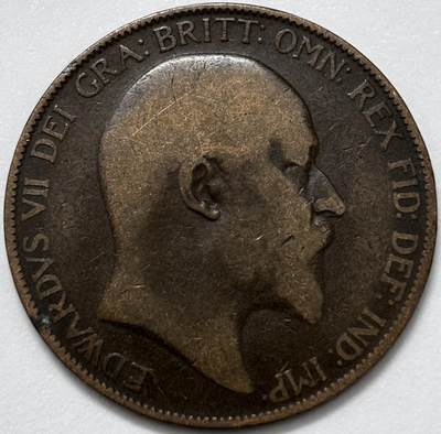 文馨钱币收藏第 285 场，【 长期接收代拍品】银币，评级币，散币场 - 1906 年英国爱德华七世 1 便士大铜币