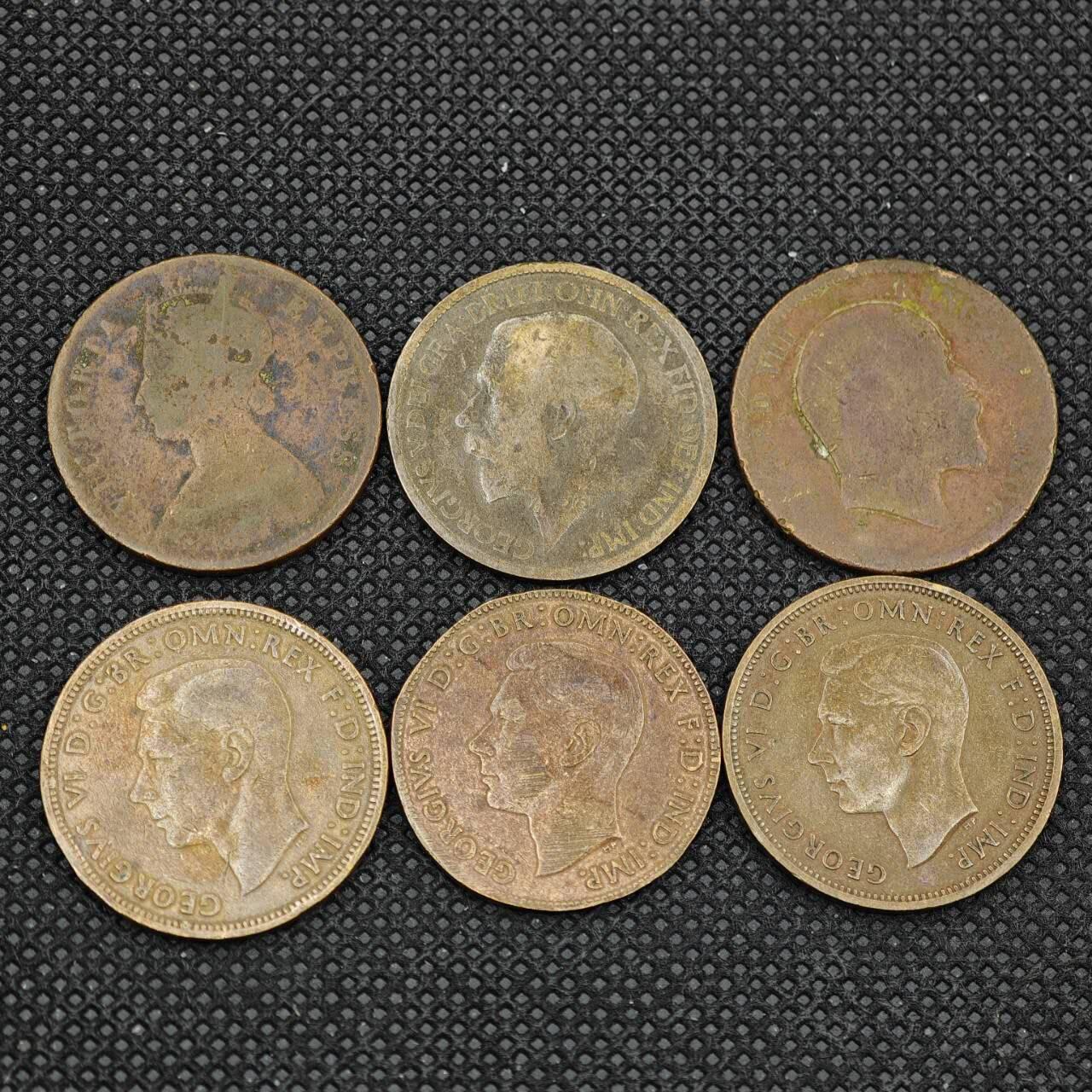 【淘币小摊】限时拍第八百三十二拍  散币场  满百包邮可预留两周  周一统一发货   印度英国铜币8枚