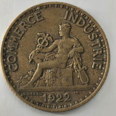 Krab外币市集Vol.26 - 法国1922年1法郎