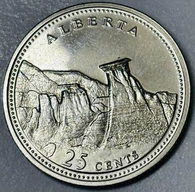 文馨钱币收藏第 285 场，【 长期接收代拍品】银币，评级币，散币场 - 全新 1992 年加拿大阿尔伯塔省联邦成立 125 周年 25 分纪念币