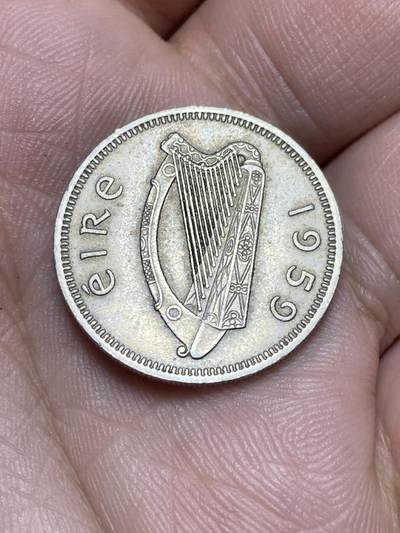 2025年第一百三十六场(总第一百六十二场）外国好品纸夹散币场(免佣金) - 少见年份–爱尔兰🇮🇪1959年1先令(共和国时期第一套第二版)