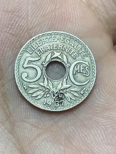 2025年第一百三十六场(总第一百六十二场）外国好品纸夹散币场(免佣金) - 法兰西第三共和国1937年5生丁(第五版末期年份)