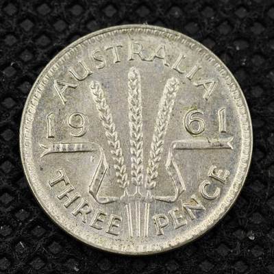 【淘币小摊】限时拍第八百三十二拍  散币场  满百包邮可预留两周  周一统一发货  -   澳大利亚1961年伊丽莎白二世3便士银币
