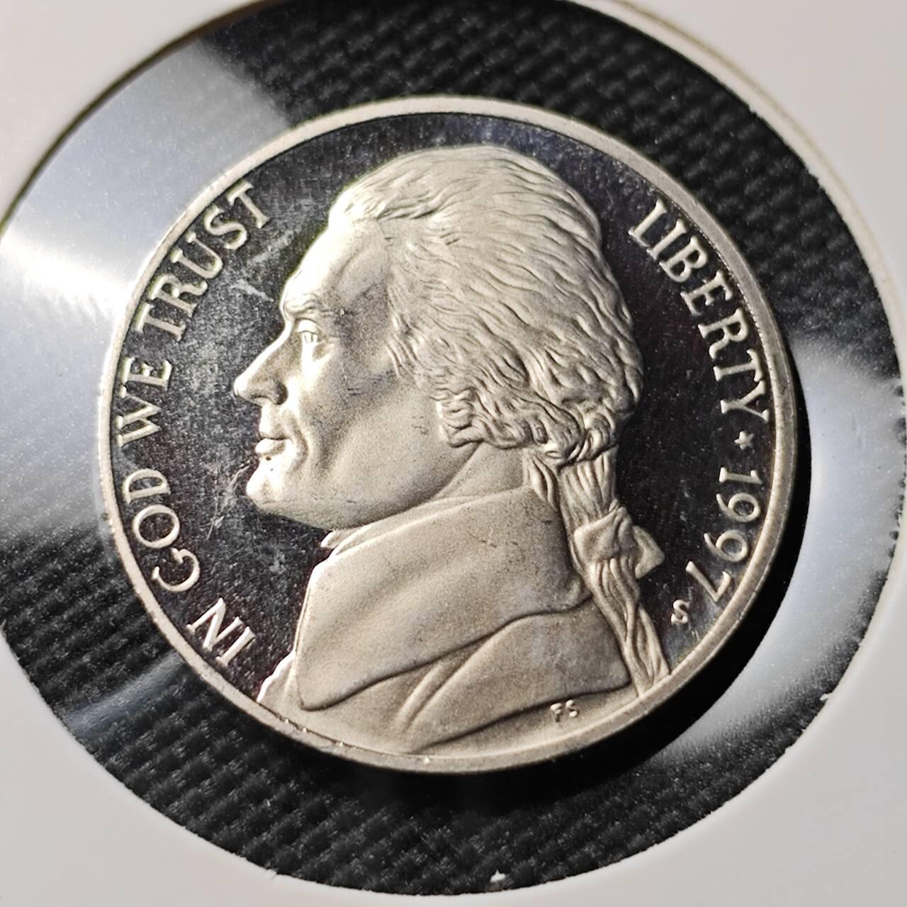 KK钱币收藏小铺 第380期  2月预留时间 周末发货  1997美国5分精制币