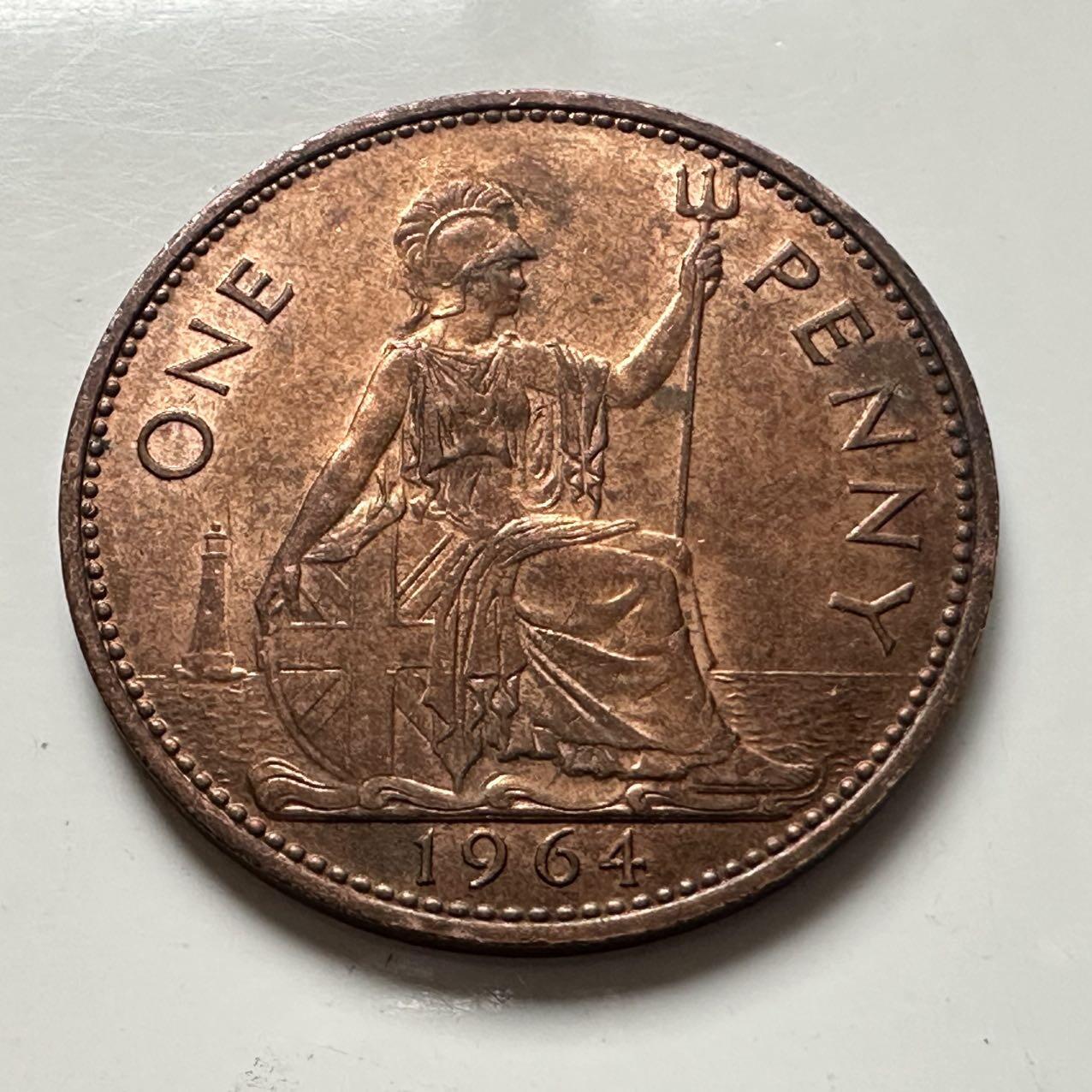 🌹外币初藏🌹🐯2025年第141场  每周二四六晚8️⃣点 接代拍 英国1964年一便士 