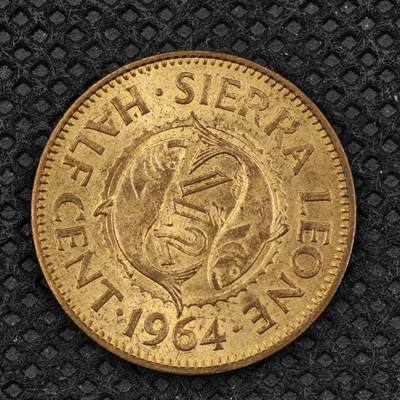 【淘币小摊】限时拍第八百三十二拍  散币场  满百包邮可预留两周  周一统一发货  -  塞拉利昂1964年1/2分铜币