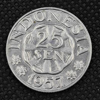 【淘币小摊】限时拍第八百三十二拍  散币场  满百包邮可预留两周  周一统一发货  -  印尼1957年25分铝币