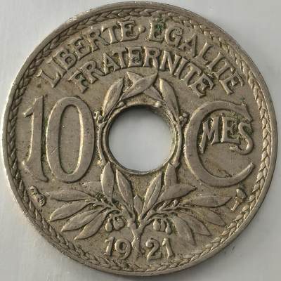 Krab外币市集Vol.26 - 法国1921年10分