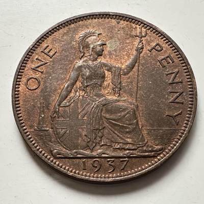 🌹外币初藏🌹🐯2025年第141场  每周二四六晚8️⃣点 接代拍 - 英国1937年一便士 乔六登基首年 原光品 