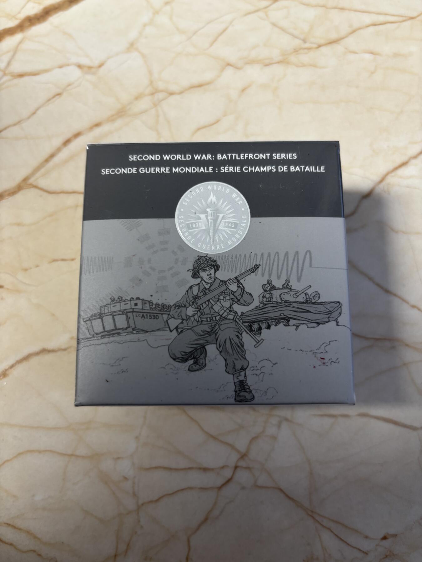 第186期拍卖 加拿大2019年二战前线系列7诺曼底战役1盎司银币，9999银，发行7500枚