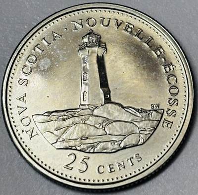 文馨钱币收藏第 285 场，【 长期接收代拍品】银币，评级币，散币场 - 全新加拿大 1992 年新斯科舍省联邦成立 125 年周年 25 分纪念币
