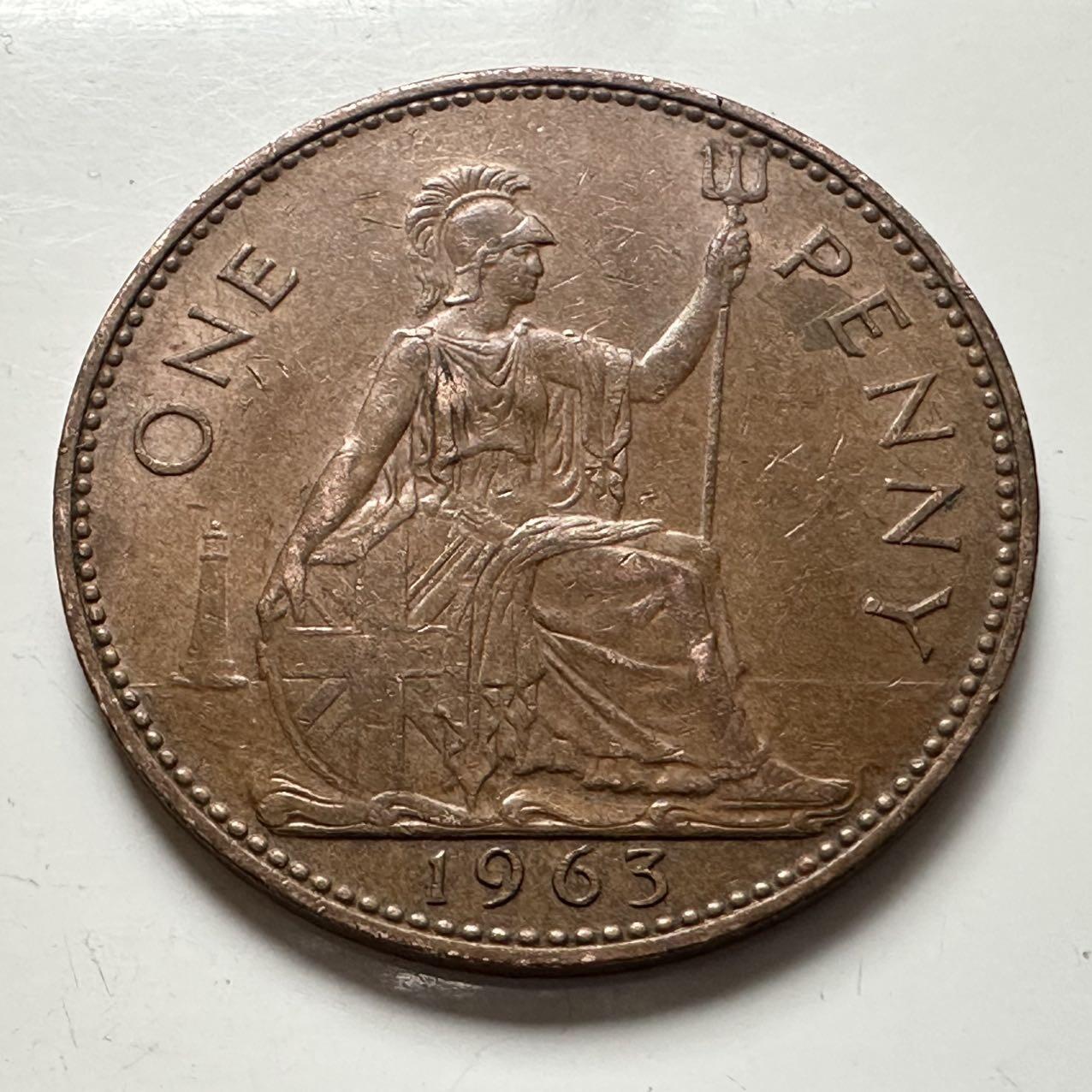 🌹外币初藏🌹🐯2025年第141场  每周二四六晚8️⃣点 接代拍 英国1963年一便士 b