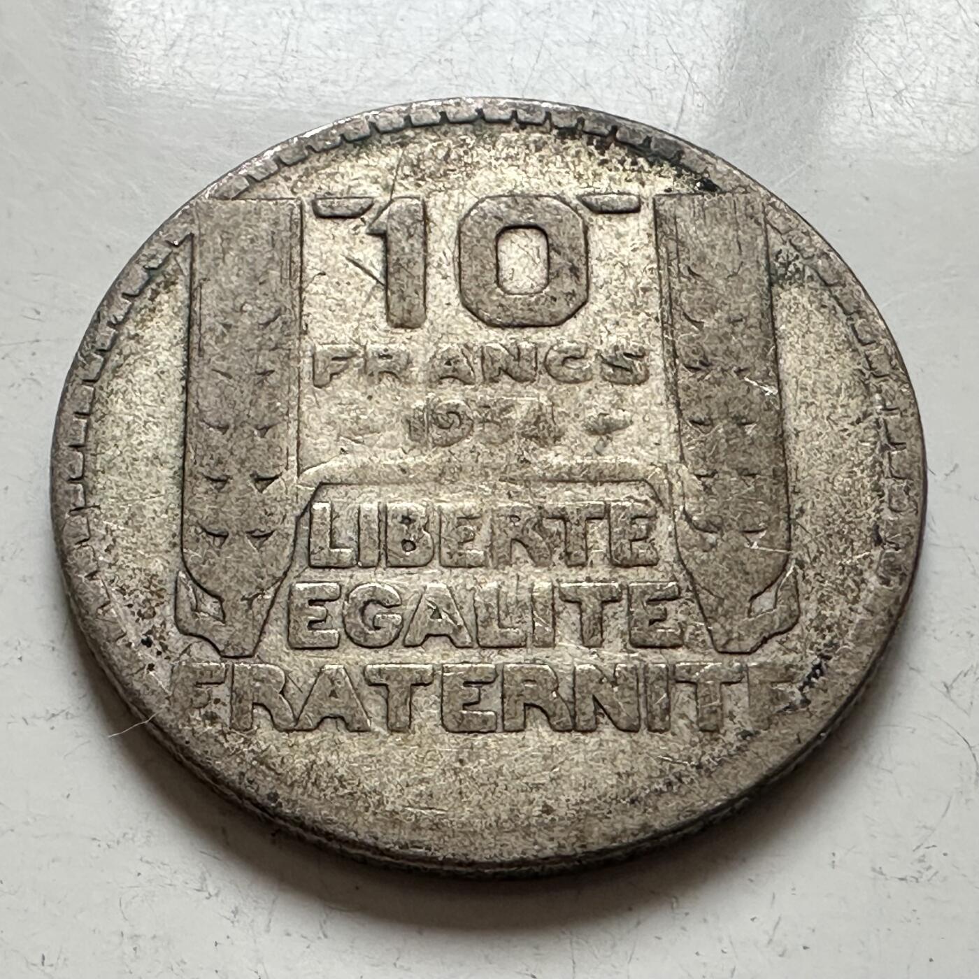 🌹外币初藏🌹🐯2025年第141场  每周二四六晚8️⃣点 接代拍 法国1934年10法郎银币