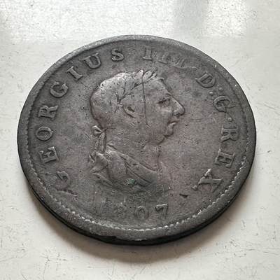 🌹外币初藏🌹🐯2025年第141场  每周二四六晚8️⃣点 接代拍 - 英国1807年乔治三世半便士铜币 28.8毫米