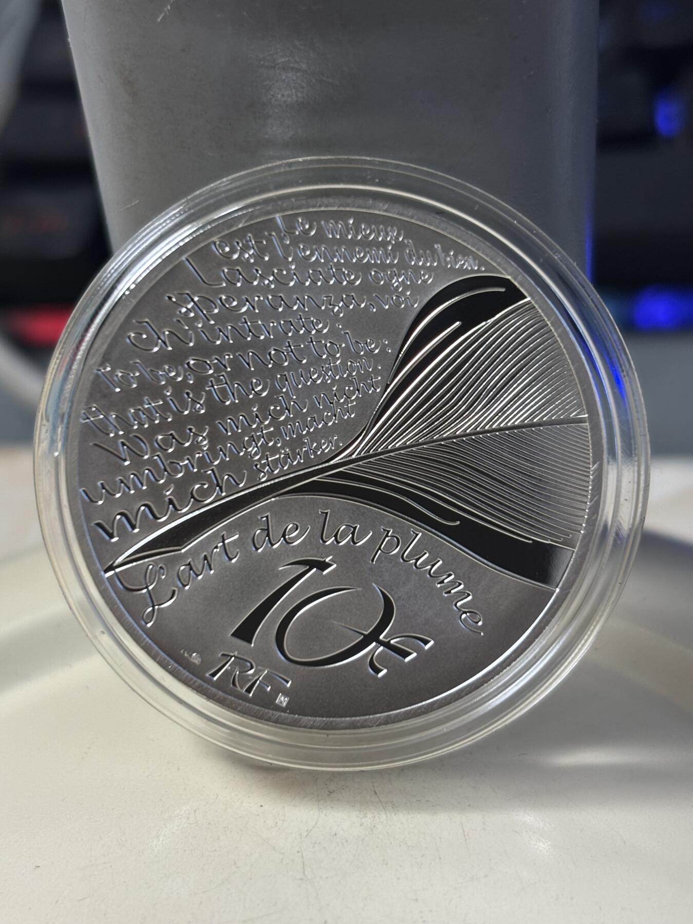 第186期拍卖 法国2025年儒勒凡尔纳120周年从地球到月球10欧纪念银币，999银，22.2克，发行2500枚