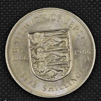 【淘币小摊】限时拍第八百三十二拍  散币场  满百包邮可预留两周  周一统一发货  - 泽西岛1966年5先令纪念币