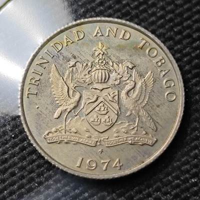 KK钱币收藏小铺 第380期  2月预留时间 周末发货 -  1974特立尼达和多巴哥10分精制氧化