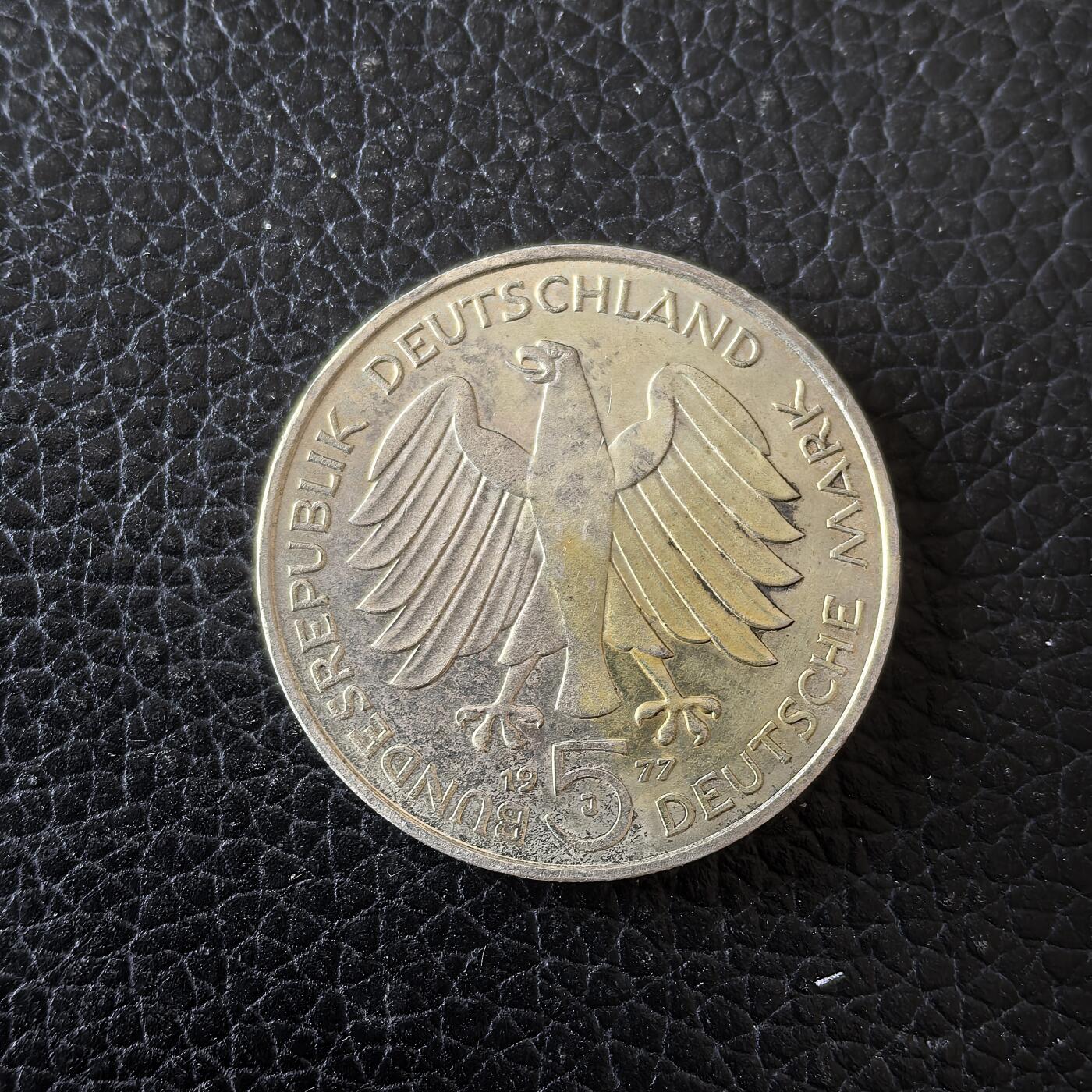 道一币馆币章第一百五十九场 德国1977年小说家海因里希·冯·克莱斯特诞辰200周年5马克银币